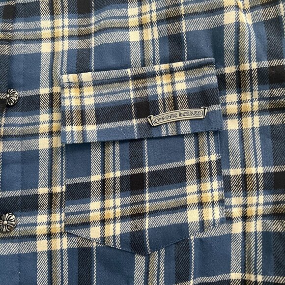 Chrome Hearts Ch Flannel Jacket Blue - Picture 2 of 9